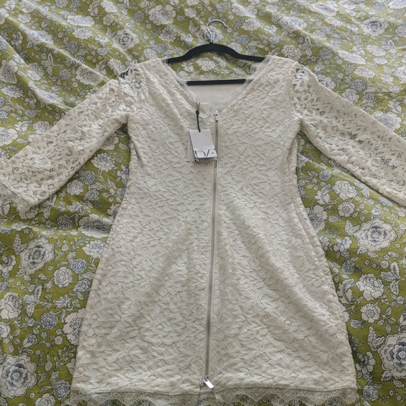 NWT Diane Von Furstenberg Ivory Zarita Lace Dress - Picture 7 of 8